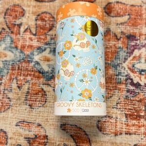 RMS Groovy Skeletons Panoramic Jigsaw Puzzle 500 Piece 34x17 Retro Floral